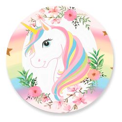 Painel Redondo 50x50 - Unicórnio - PAINEL E CORES