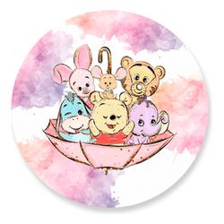 Painel Redondo 50x50 - Ursinho Puff - PAINEL E CORES