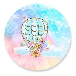 Painel Redondo 50x50 - Ursinho Puff - PAINEL E CORES