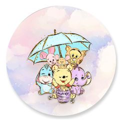 Painel Redondo 50x50 - Ursinho Puff - PAINEL E CORES