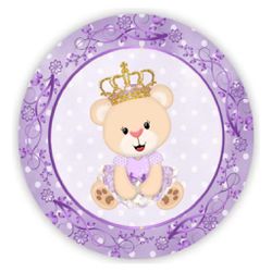 Painel Redondo 50x50 - Ursinho Realeza - PAINEL E CORES