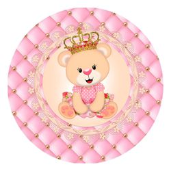 Painel Redondo 50x50 - Ursinho Realeza - PAINEL E CORES