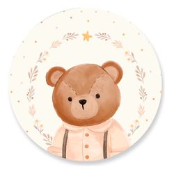 Painel Redondo 50x50 - Urso - PAINEL E CORES