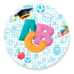 Painel Redondo 50x50 - Volta às Aulas - PAINEL E CORES