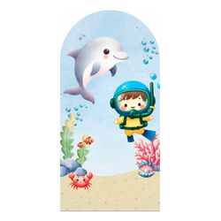 Painel Romano 2x1 - Fundo do Mar - PAINEL E CORES