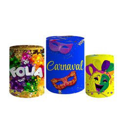 Trio De Cilindros Para Festas Carnaval - Painel de Festa Loja Oficial