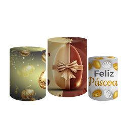 Trio De Cilindros Para Festas Pascoa - Painel de Festa Loja Oficial