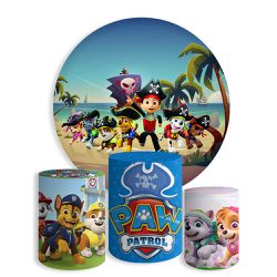 Kit Painel De Festa Patrulha Canina Redondo + Trio De Cilindros Em Tecido - Painel de Festa Loja Oficial