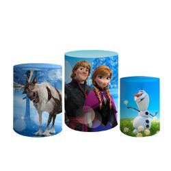 Trio De Cilindros Para Festas Frozen - Painel de Festa Loja Oficial