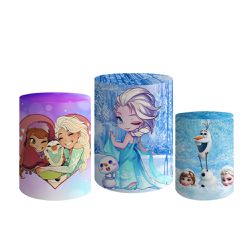 Trio De Cilindros Para Festas Frozen - Painel de Festa Loja Oficial