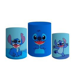 Trio De Cilindros Para Festas Stitch Alien Fofo - Painel de Festa Loja Oficial