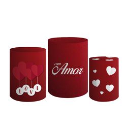 Trio De Cilindros Para Festas Dia Dos Namorados - Painel de Festa Loja Oficial