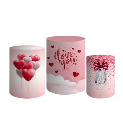 Trio De Cilindros Para Festa Dia Dos Namorados 2 - Painel de Festa Loja Oficial
