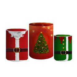 Trio De Cilindros Para Festa Feliz Natal 5 - Painel de Festa Loja Oficial
