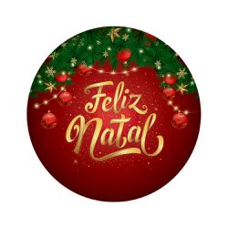 Painel De Festa Redondo Festa Feliz Natal 5 - Painel de Festa Loja Oficial