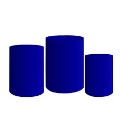 Trio De Cilindros Para Festa Fundo Azul Marinho Liso - Painel de Festa Loja Oficial