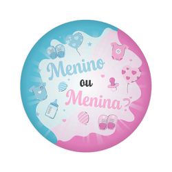 Painel De Festa Redondo Chá Revelação Menino Ou Menina - Painel de Festa Loja Oficial