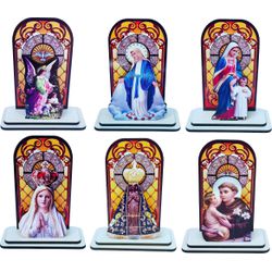 Enfeite Vitral MDF Com Santos 10,5cm - DI.307 - Paludo Artigos Católicos