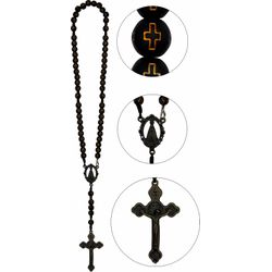 TERÇO PESCOÇO 7MM PRETO NOSSA SENHORA APARECIDA - TD.48 - Paludo Artigos Católicos