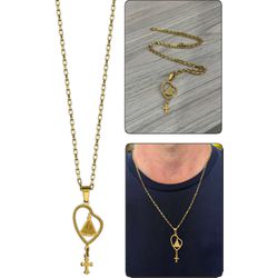 CORRENTE AÇO INOX 316L DOURADO NOSSA SENHORA APARECIDA - CT.19 - Paludo Artigos Católicos