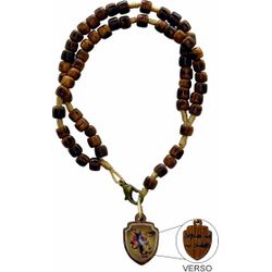 TERÇO PULSO MADEIRA SÃO MIGUEL ESCUDO - TM.53 - Paludo Artigos Católicos