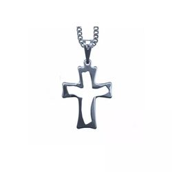 Corrente Com Crucifixo Aço Inox Vazado Cr06 - CT.25 - PALUDO ARTIGOS CATÓLICOS 