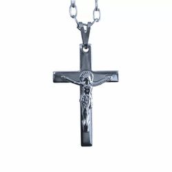 Corrente Com Crucifixo Aço Inox 4,0 x 2,5 Cr27 - CT.39 - PALUDO ARTIGOS CATÓLICOS 