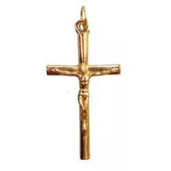 Crucifixo Tronco Dourado 4x2,2 cm 009 - CR.36 - PALUDO ARTIGOS CATÓLICOS 