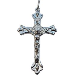 Crucifixo Romano Niquelado 4,2x2,5 cm 153 - CR.44 - PALUDO ARTIGOS CATÓLICOS 