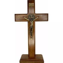 Crucifixo Madeira 26 cm Mesa e Parede - CR.17 - PALUDO ARTIGOS CATÓLICOS 