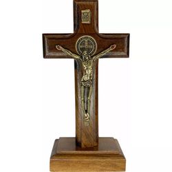 Crucifixo Madeira 12 cm Mesa e Parede - CR.15 - PALUDO ARTIGOS CATÓLICOS 