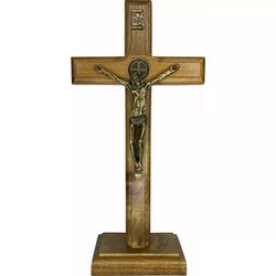 Crucifixo Madeira 19 cm Mesa e Parede - CR.16 - PALUDO ARTIGOS CATÓLICOS 