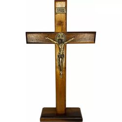 Crucifixo Madeira 35 cm Mesa e Parede - CR.21 - PALUDO ARTIGOS CATÓLICOS 