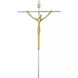 Crucifixo Estilizado Aço 28x17 cm - CR.47 - PALUDO ARTIGOS CATÓLICOS 