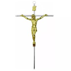 Crucifixo Aço Com Cristo 22x13cm - CR.34 - PALUDO ARTIGOS CATÓLICOS 
