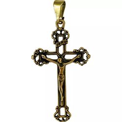 Crucifixo 4x2,2 cm Ouro Velho Vazado - CR.67 - PALUDO ARTIGOS CATÓLICOS 