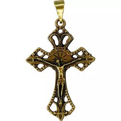 Crucifixo 4x2,6 cm Ouro Velho - CR.68 - PALUDO ARTIGOS CATÓLICOS 