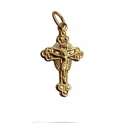 Crucifixo Dourado Resplendor 2,2 x 1,3 cm - CR.500 - PALUDO ARTIGOS CATÓLICOS 