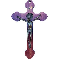 Crucifixo Parede Mdf Com Cristo Metal 15,5cm - CR.58 - PALUDO ARTIGOS CATÓLICOS 
