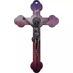 CRUCIFIXO PAREDE MDF COM CRISTO METAL 27CM - CR.56 - PALUDO ARTIGOS CATÓLICOS 