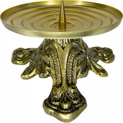 Castiçal Candelabro Baixo 7x13 Cm Ouro Velho - DI.173 - Paludo Artigos Católicos