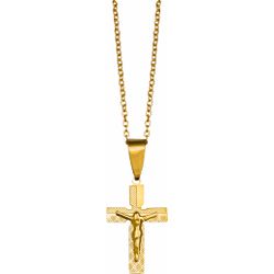 Corrente Com Crucifixo Aço Inox Dourado - CT.65 - Paludo Artigos Católicos