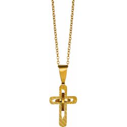 Corrente Com Crucifixo Aço Inox Dourado - CT.64 - PALUDO ARTIGOS CATÓLICOS 