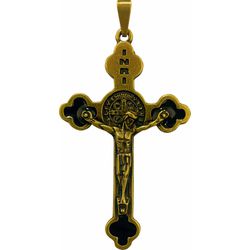 Crucifixo São Bento Ouro Velho 5,5x3,3cm - CR.07 - PALUDO ARTIGOS CATÓLICOS 