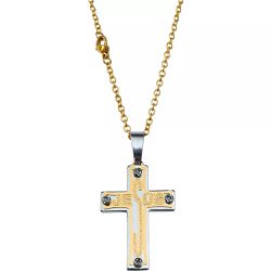 Corrente Colar Gargantilha Aço Inox Dourada Cruz Jesus Cristo 316l - CT.56 - Paludo Artigos Católicos