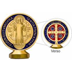 Medalhão De Mesa Colordo Com Adesivo São Bento - DI.363 - Paludo Artigos Católicos