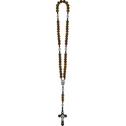 Terço Madeira Nossa Senhora Aparecida Com Medalha Pai Nosso 8mm - TM.19 - Paludo Artigos Católicos