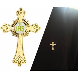 Broche Botton Cruz Dourada - BT.11 - Paludo Artigos Católicos