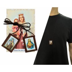 Escapulário Nossa Senhora Do Carmo De Tecido Original Médio 2 x 2,5 Cm - ES.60 - Paludo Artigos Católicos