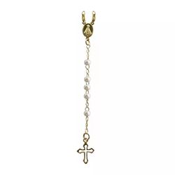 Rosário Terço Colar Pescoço Pérola Folheado a Ouro 3mm - FO.175 - Paludo Artigos Católicos